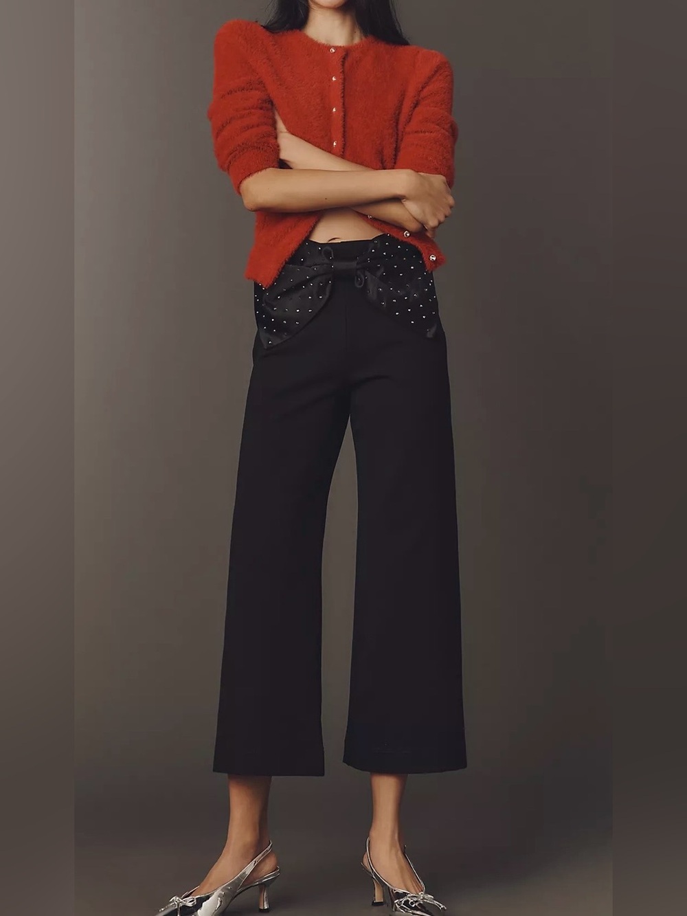 The Colette Crop Bow Waist Pants by Maeve from Anthropologie Size 28”
